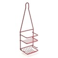 Suport accesorii pentru dus Ducha, Versa, 15.5x10.5x46 cm, metal, rosu