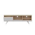 Comoda TV, Inarch, Brüksel, 150x46x35 cm, Stejar / Alb