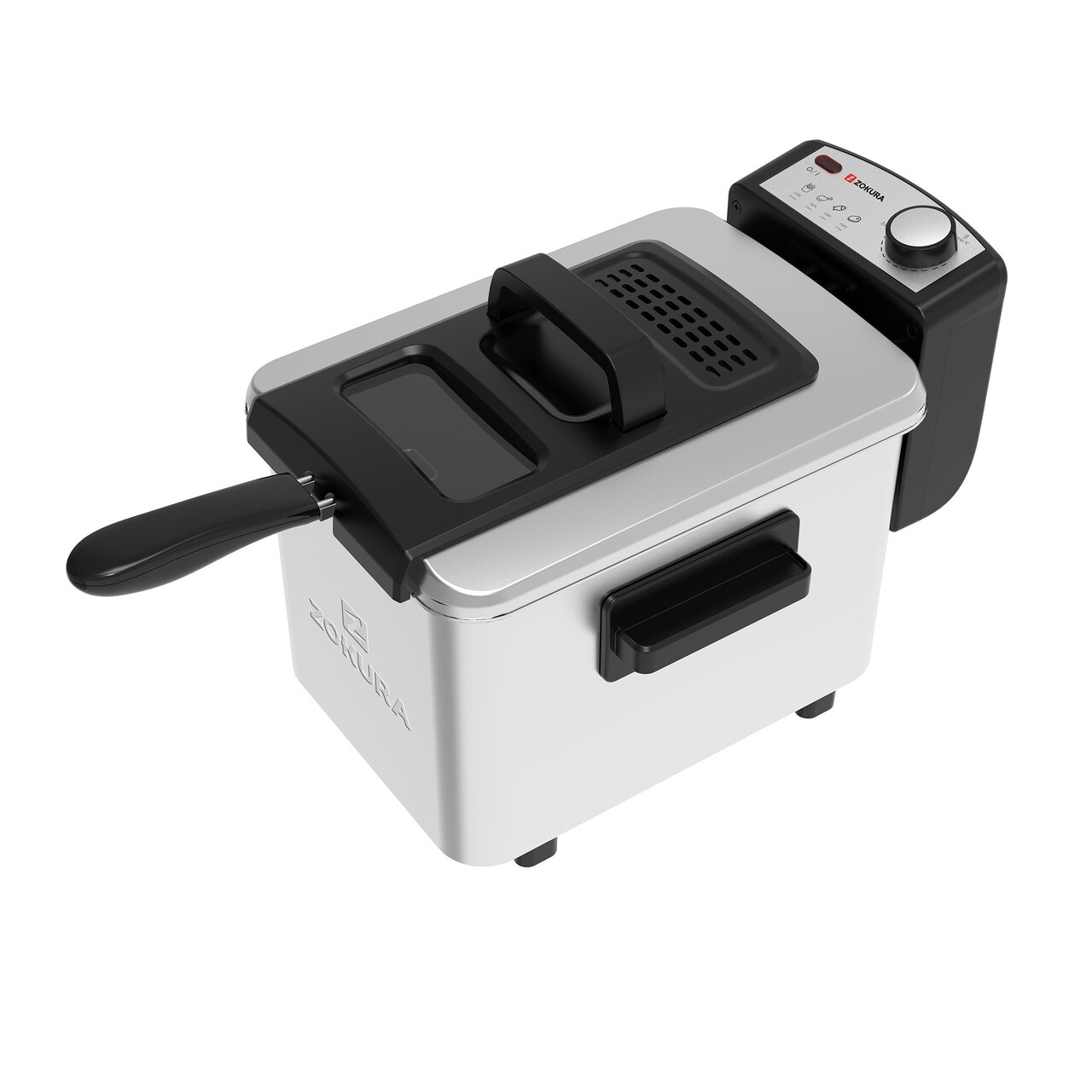 Friteuza cu filtru de ulei, 4 L, 2200 W - Zokura - imagine 2