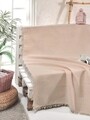 Cuvertura de pat, Eponj Home, Cizgili Powder, 180x220 cm, 100% bumbac, roz