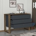 Comoda Bumerang, Tera Home, 110x44.8x76 cm, maro/antracit