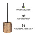 Perie pentru toaleta cu suport Tremea, Wenko, 11.5x37.5 cm, ceramica/inox, bronz/negru