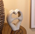 Figurina /sculptura decorativa Love Stons, Mauro Ferretti, 16.5x7x20 cm, polirasina, crem
