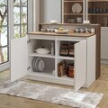 Masa de bucatarie, Hanah Home, 2800, 120x100x80 cm, PAL MELAMINAT, Pin Atlantic / Alb