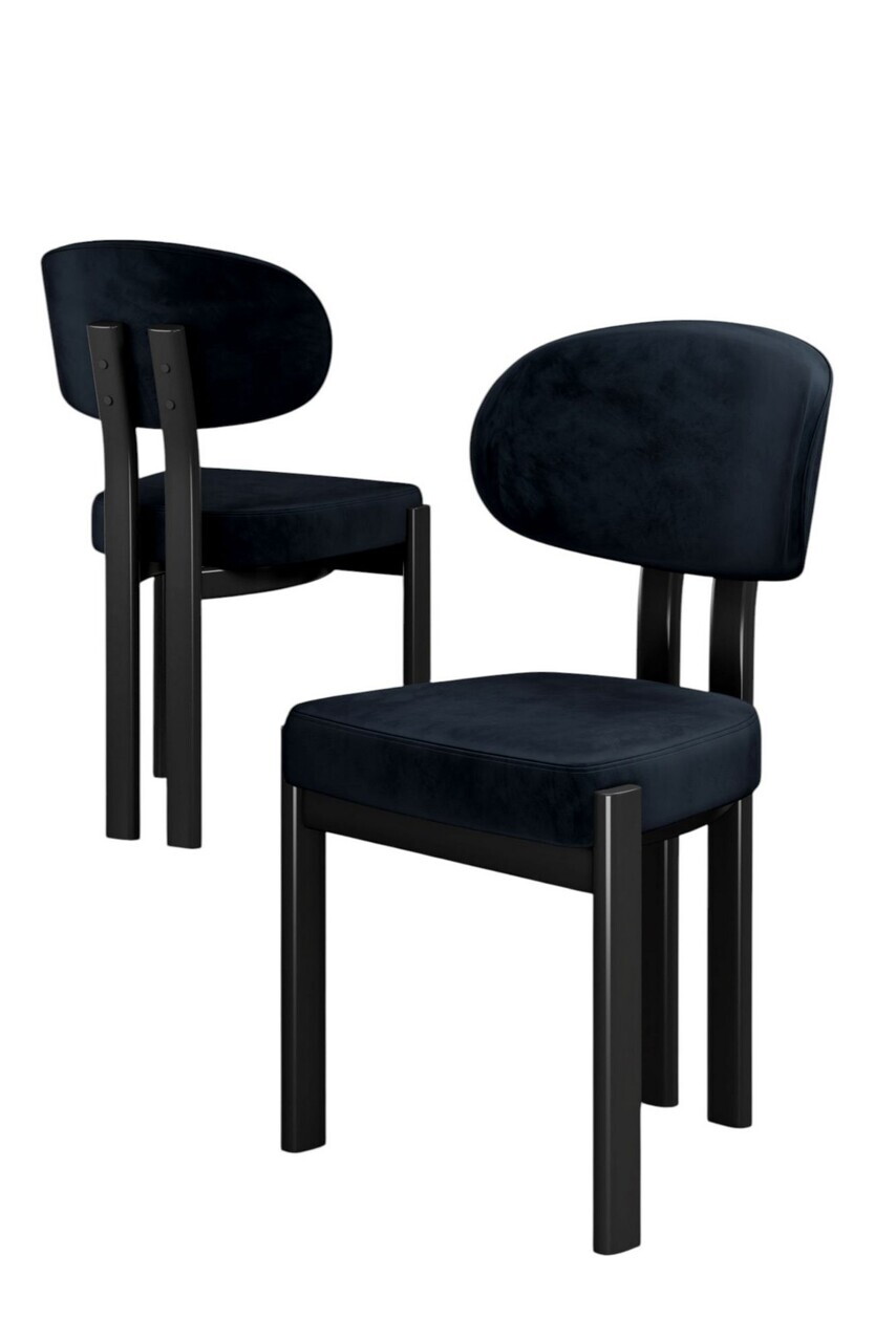 Set scaune 2 piese, Hanah Home, Dore, Antracit / Negru — imaginea 2