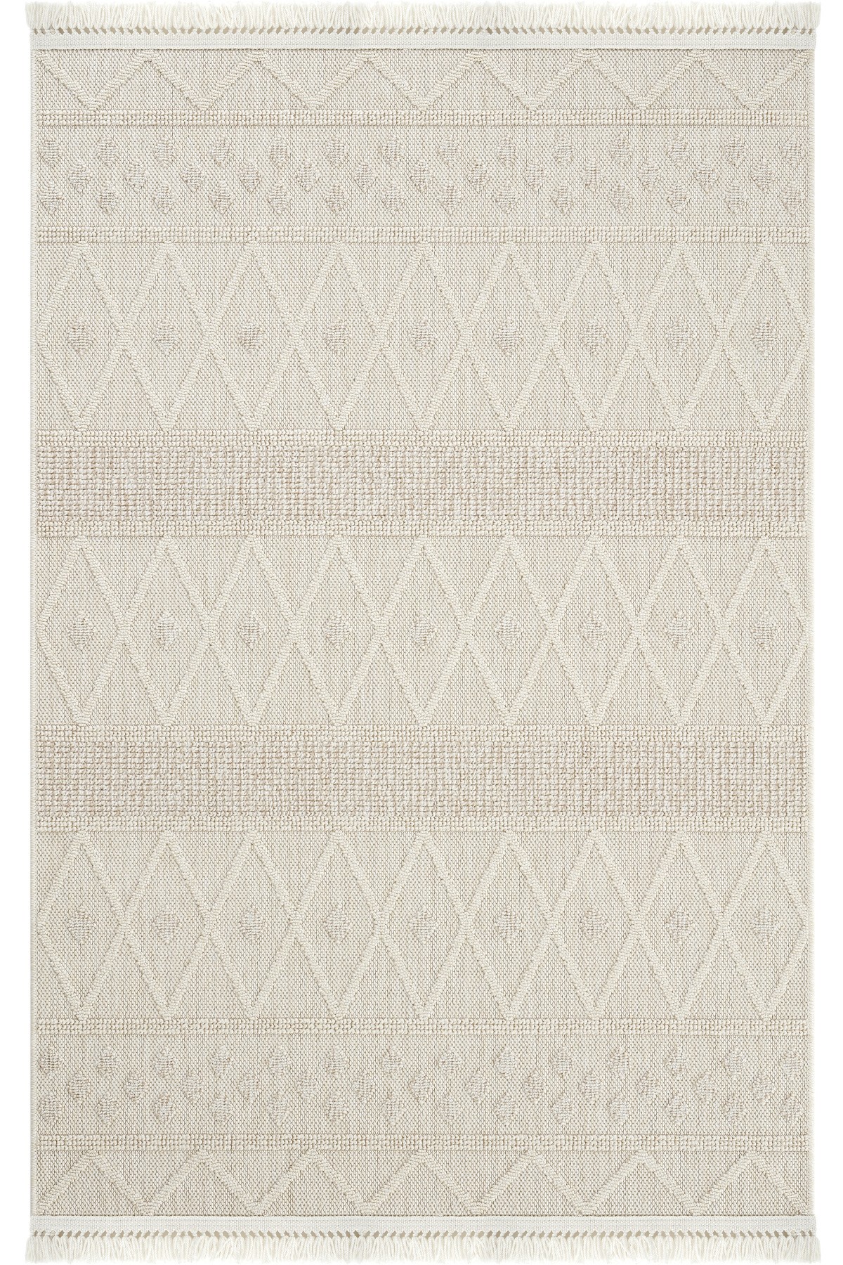 Covor,  Hasir 620, 80x200 cm, 90% POLIPROPILENĂ/10% IUȚĂ, Crem / Bej