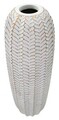 Vaza Leaf, Mauro Ferretti, 20x67 cm, polirasina, auriu/alb