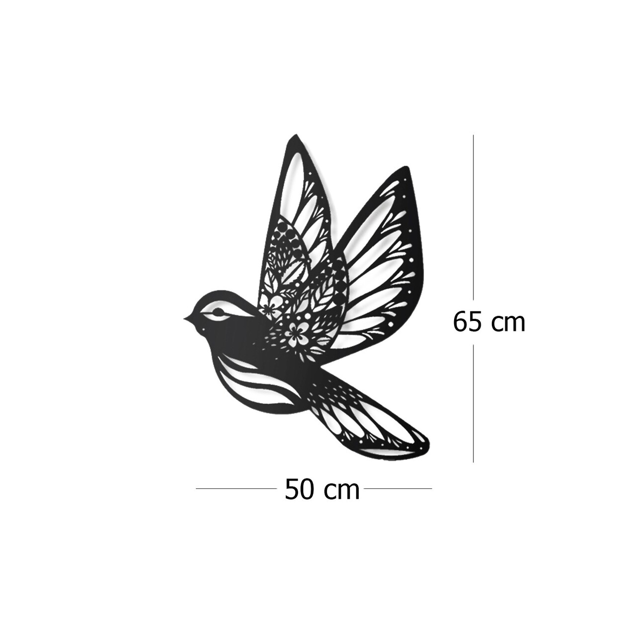 Decoratiune de perete, Swallow Bird, Dimensiune: 50 x 65 cm, Negru - view 3