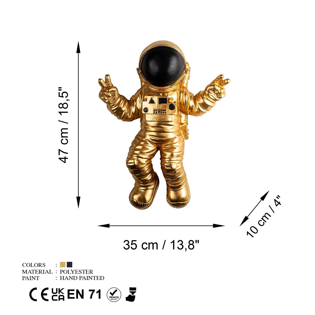 Decoratiune de perete, Cosmonaut 5, Poliester, Lățime: 35 cm Înălțime: 47 cm Adâncime: 10 cm, Multicolor — imaginea 8