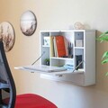 Birou pliabil de perete Wadesk, InnovaGoods, 60 x 50 x 50 cm, PAL melaminat, alb