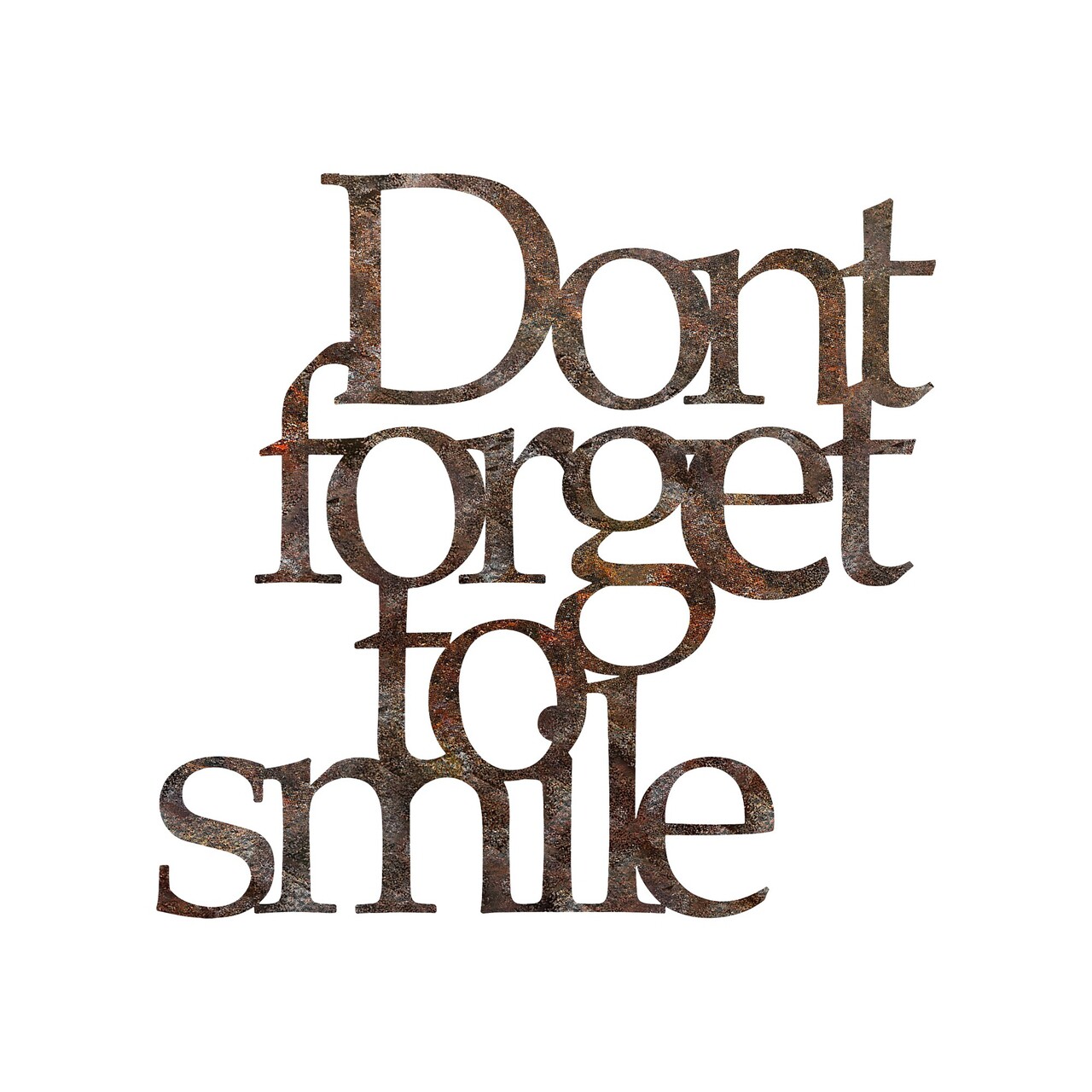 Decoratiune de perete, Rusty Dont Forget For Smile, Dimensiune: 67 x 70 cm, Maro antichizat - view 5