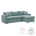 Coltar extensibil reversibil Lilian, Pakoworld, 225x148x81 cm, textil, menta