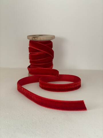 Ornament de brad de Crăciun, BSY613, 4.3x6 cm, Catifea, Rosu