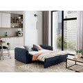 Canapea extensibila 3 locuri, ELTAP, Laine, 155x105x75 cm, lemn/poliester, albastru inchis