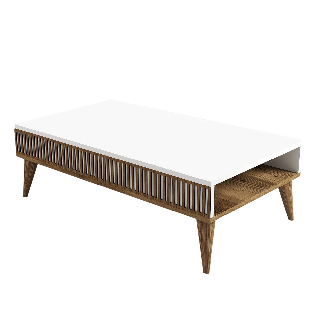 Masuta de cafea, Hommy Craft, Milan, 105x34.6x60 cm, PAL, Nuc/Alb