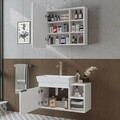 Set Dulap de Baie cu Chiuvetă și Oglindă (2 Piese), Hanah Home, 2918, MDF, Alb