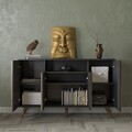 Consola, Cordelia, FRN-9004-1, Lemn / Negru / Pin Atlantic
