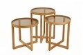 Set masute 3 piese, Hanah Home, Milas 3, LEMN MASIV DE STEJAR, Stejar
