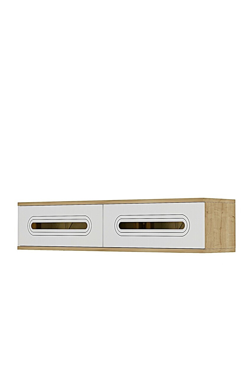 Dulap, Hanah Home, Rany 120, 120x25.5x29.6 cm, Stejar Safir / Alb / Auriu — imaginea 5