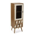 Vitrina cu 2 sertare si 1 usa Chess, Versa, 35 x 40 x 116 cm, lemn de pin/MDF, maro
