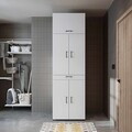 Dulap masina de spalat, Hanah Home, Dora, 70x230x68.8 cm, PAL, Alb/Pin Atlantic