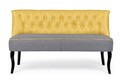 Canapea 2 locuri Batilda, Bizzotto, 136 x 66 x 76 cm, lemn de pin/piele ecologica/poliester, ocru