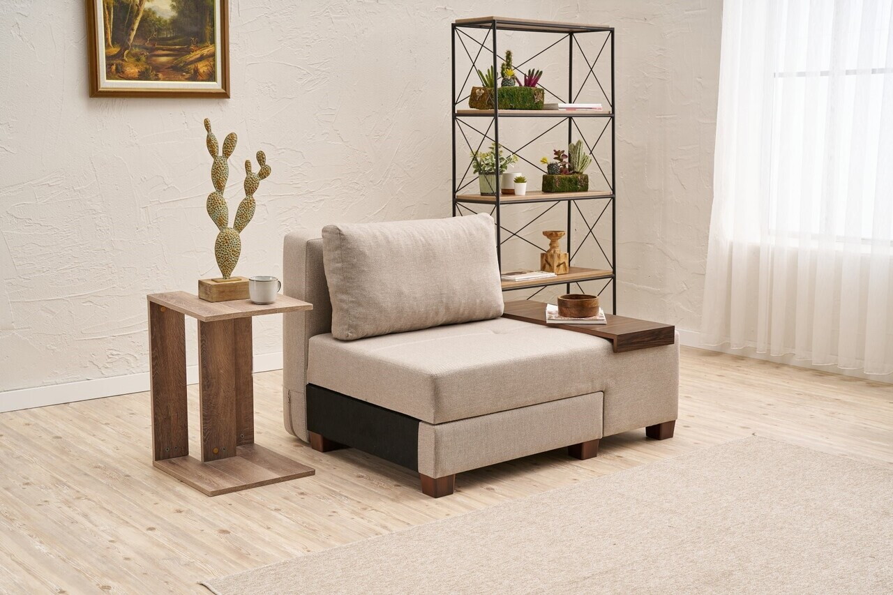 Fotoliu extensibil, Atelier del Sofa, 613LFS1136, Crem — imaginea 2