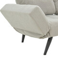 Canapea extensibila 3 locuri Jackie, Pakoworld, 190x80x74 cm, textil/metal/lemn masiv, gri/negru