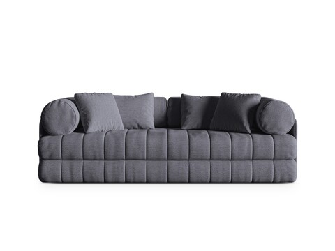 Canapea extensibila 3 locuri, Kemi, Cosmopolitan Design, 206x95x70 cm, tesatura boucle, grafit