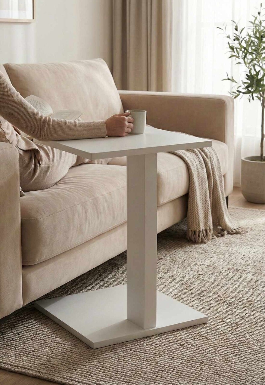 Masuta, Hanah Home, Artmtkcsdtble, 35x56x35 cm, Alb - imagine 3