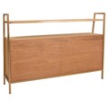 Bufet inferior Creaciones Meng, 119.5x34.5x86 cm, lemn de brad/fier, natural/auriu