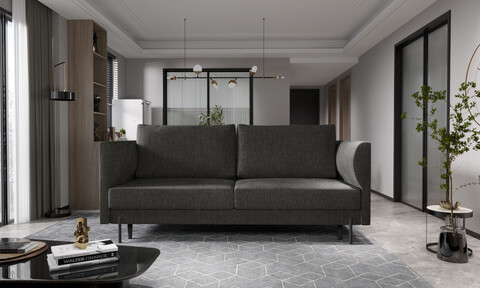 Canapea extensibila 4 locuri ELTAP, SO-REV-05FL, Revi, 215x98x92 cm, lemn/poliester, gri inchis
