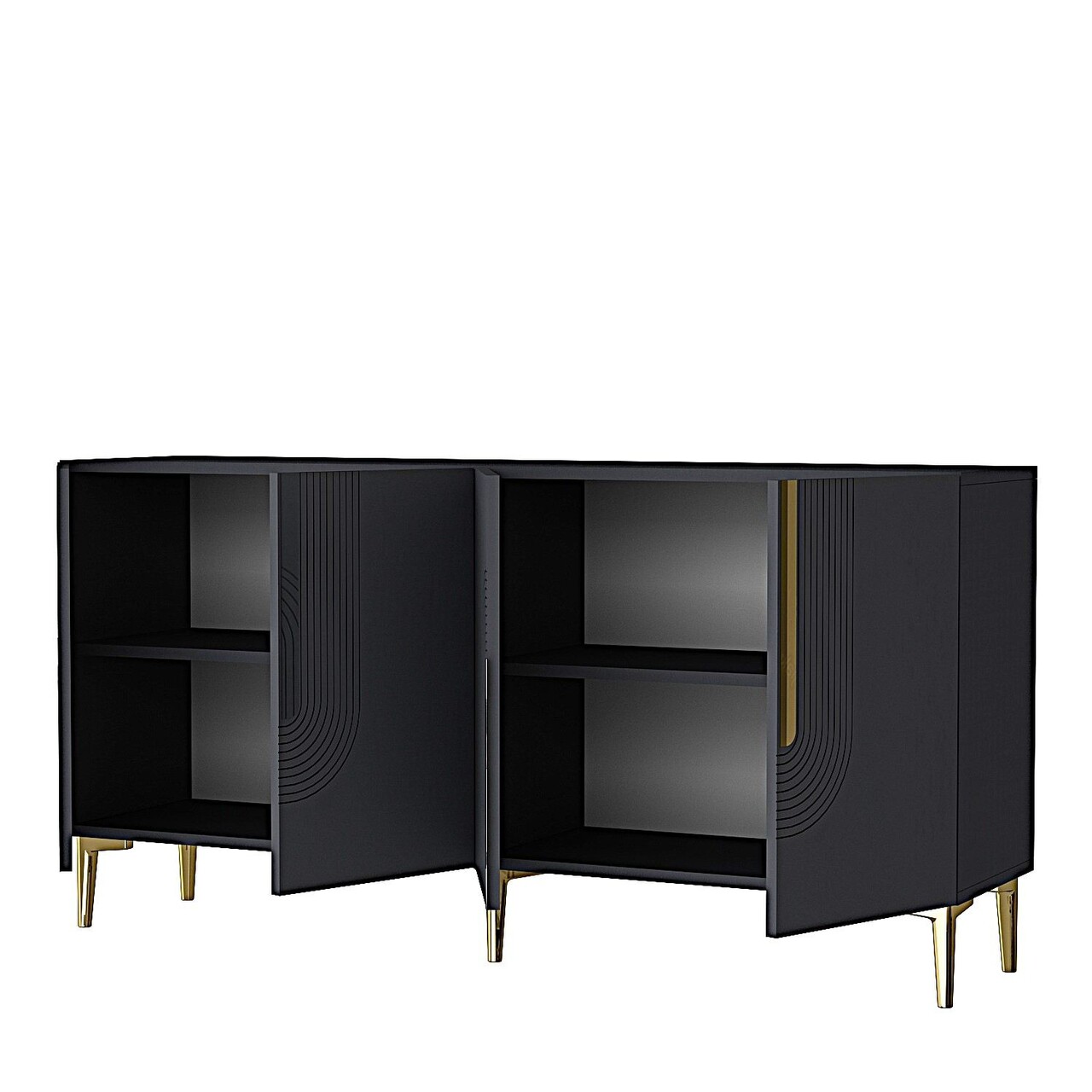 Consola, Hanah Home, Meyra 150, 150x75x32 cm, PAL , Antracit / Aur - view 6