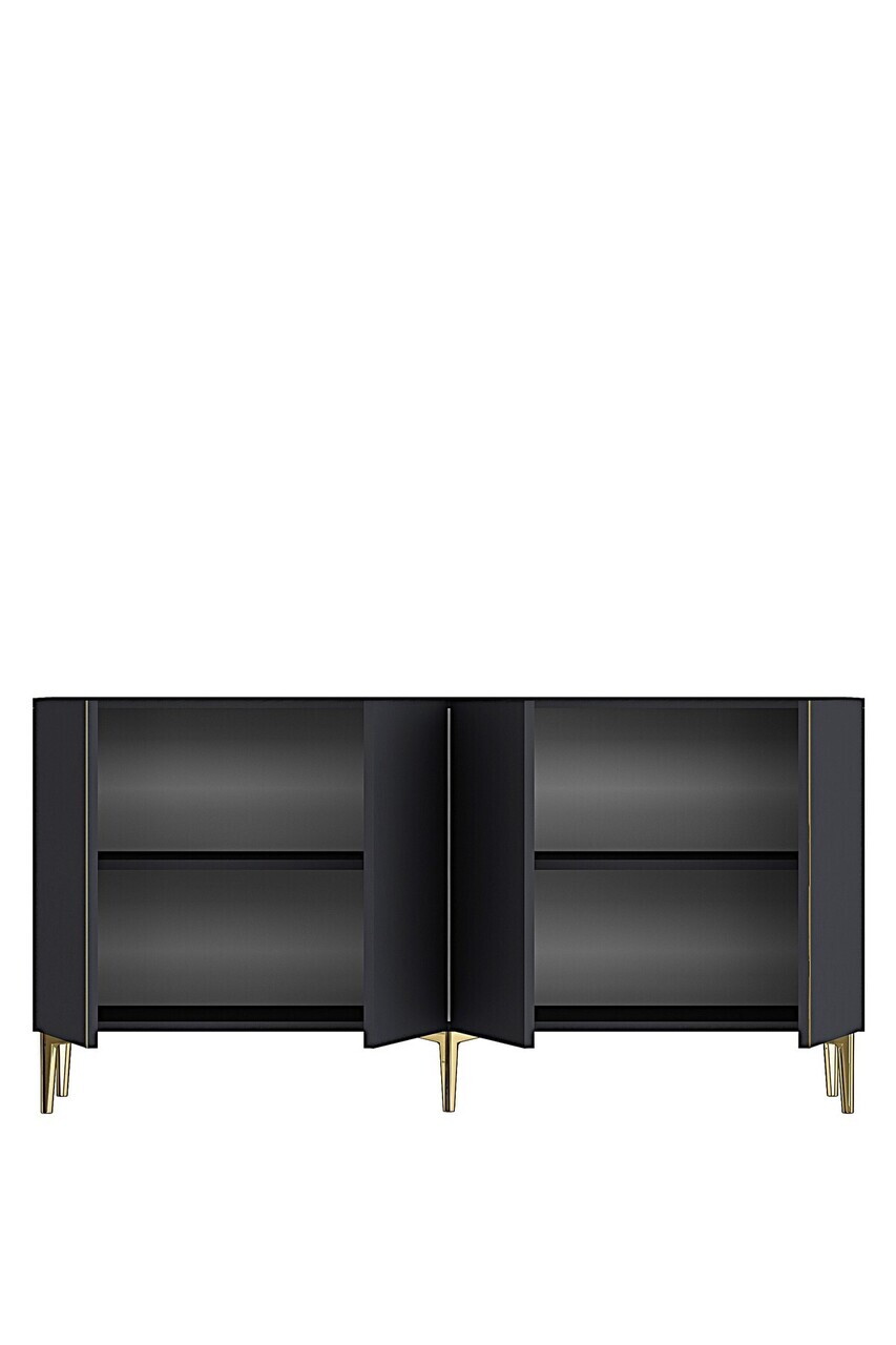 Consola, Hanah Home, Poli 150, 150x75x32 cm, Antracit / Aur — imaginea 6