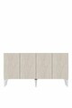 Consola, Hanah Home, Gumus 150, 150x79x32 cm, Alb / Travertin