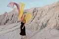 Perdea Imagine, Voal, 300x245 cm, poliester, piersica