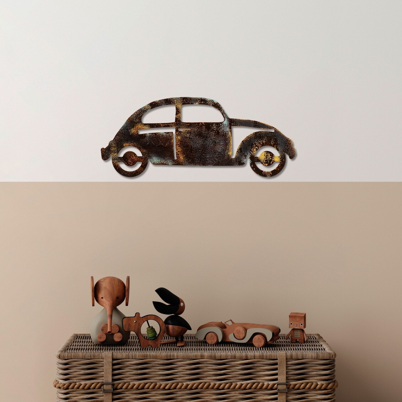 Decoratiune de perete, Car 18, Lățime: 50 cm Înălțime: 20 cm Adâncime: 1,5 cm, Multicolor - view 2