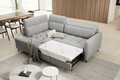 Coltar extensibil stanga 3 locuri ELTAP, LT-03NU, Barea, 208x160x100 cm, lemn/poliester, gri deschis