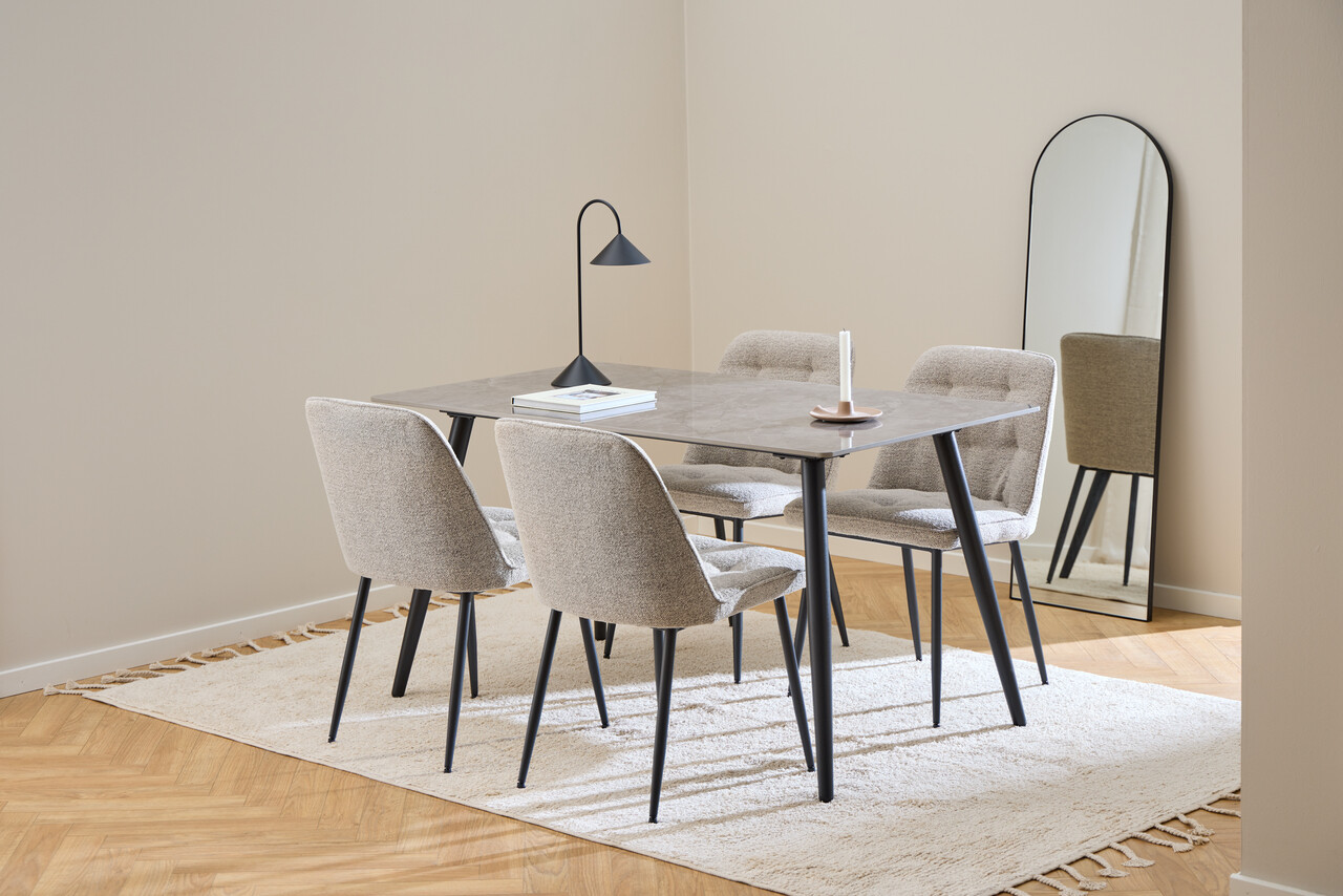 Scaun Brooke, Actona, 50x55x84 cm, tesatura Boucle/otel, bej - view 6