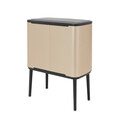 Cos de gunoi cu soft touch, Brabantia, Bo Touch Metallic, 3x11 L, 31.2x54x68 cm, otel, auriu
