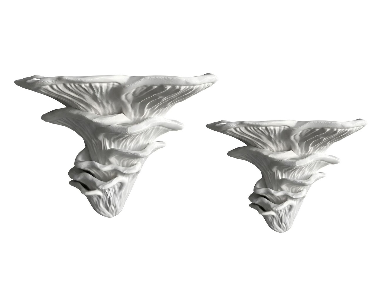 Set de rafturi multifuncționale din plastic (2 bucăți), Mushroom, Alb