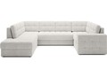 Coltar extensibil stanga 5 locuri ELTAP, LT-01ROY, Blewett, 299x198x82 cm, lemn/poliester, alb