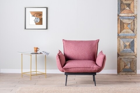 Fotoliu aspen solo, futon, 95x80x85 cm, metal, rosu grizzled