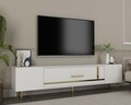 Comoda TV, Olivia, Dekop1, Alb/Auriu