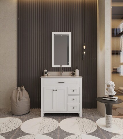 Set mobilier de baie (2 piese), jussara, erie 36, alb