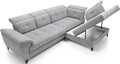 Coltar extensibil dreapta 5 locuri ELTAP, RT-04AU, Inferne, 297x210x107 cm, lemn/poliester, gri deschis