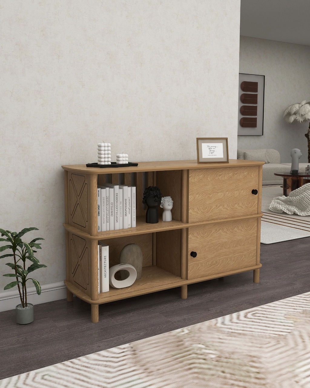 Consola, Hanah Home, Avena, 120x79x40 cm, Stejar