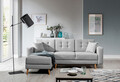 Coltar extensibil reversibil 3 locuri ELTAP, AsgL-23, Asgard, 248x162x93 cm, lemn/poliester, gri deschis