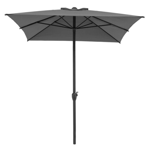 Umbrela dreptunghiulara cu manivela, Calpe, L.200 l.300 H.259 cm, aluminiu, negru/gri