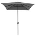 Umbrela dreptunghiulara cu manivela, Calpe, L.200 l.300 H.259 cm, aluminiu, negru/gri